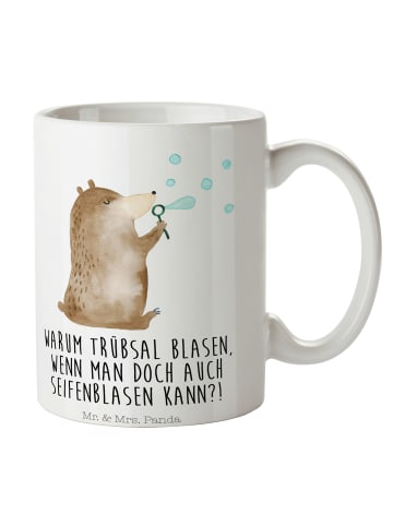 Mr. & Mrs. Panda Tasse Bär Seifenblasen mit Spruch in Weiß
