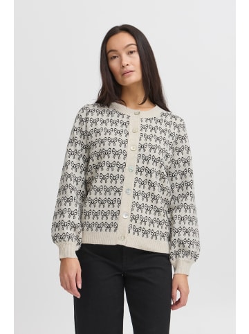 ICHI Strickjacke IHBRIELLE Loose fit in Oatmeal w. black