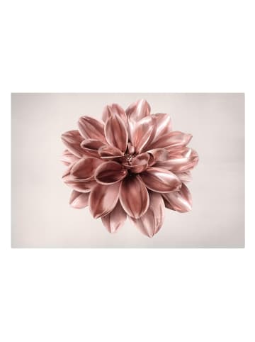 WALLART Leinwandbild - Dahlie Blume Rosegold Metallic in Rot