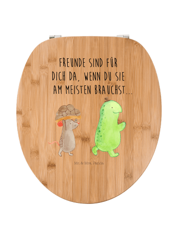 Mr. & Mrs. Panda Motiv WC Sitz Schildkröte Maus mit Spruch in Braun