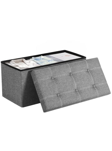 SONGMICS Sitzbank Minota in Grau - (B)38 x (H)38 x (T)76 cm