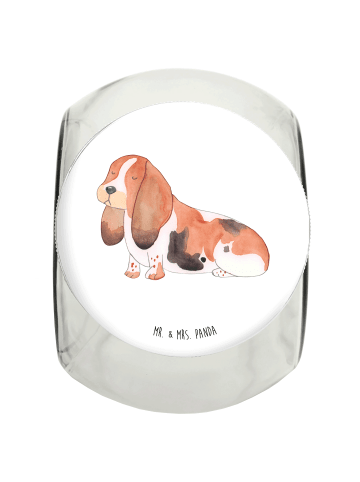 Mr. & Mrs. Panda Bonbonglas Hund Basset Hound ohne Spruch in Weiß