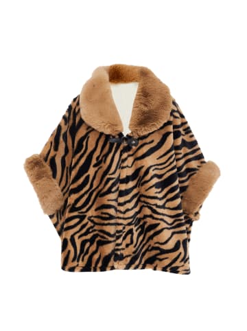 Usha Women Poncho in Braun Schwarz