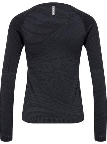 Hummel T-Shirt Raglanärmel Hmlongrid Damen in JET BLACK/FORGED IRON
