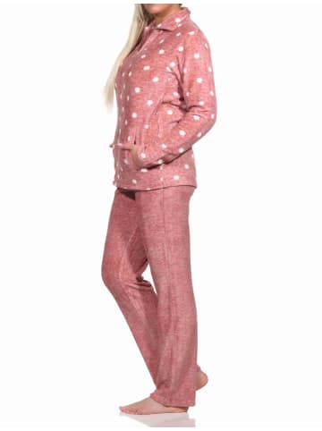 NORMANN Hausanzug Coralfleece Tupfen Punkte - 76700 in rosa