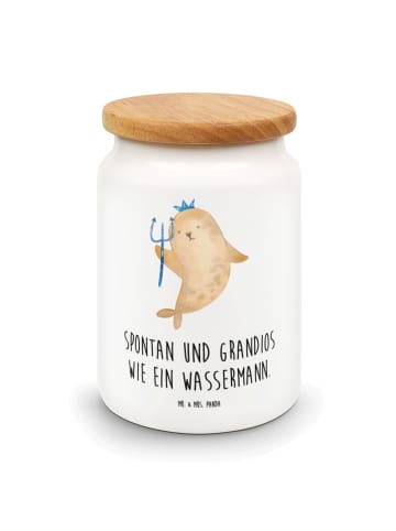 Mr. & Mrs. Panda Vorratsdose Sternzeichen Wassermann mit Spruch in Weiß