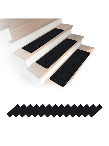 relaxdays 16 x Stufenmatten In Schwarz - 65 x 20 cm