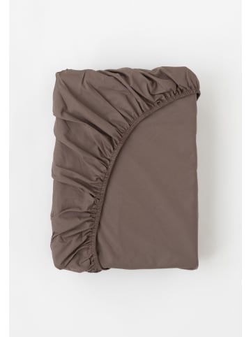 MELA Perkal Spannbetttuch Style KASOL in mocca