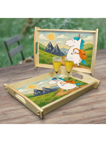 Mr. & Mrs. Panda betttablett Einhorn Bergsteiger Design ohne Spruch in Weiß