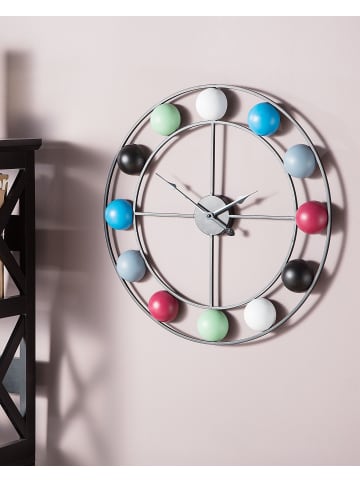 Beliani Wanduhr REIDEN in Bunt/Schwarz/Grau - (W) 56 x (H) 56 x (L) 5 cm