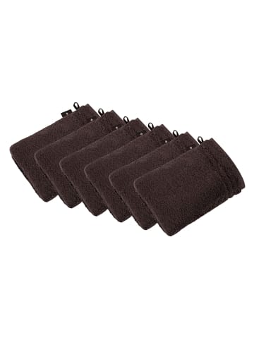 Vossen 6er Pack Waschhandschuh in dark brown