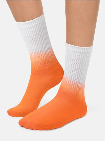 Nur Die Freizeitsocken Good Vibes in ORANGE/WEISS