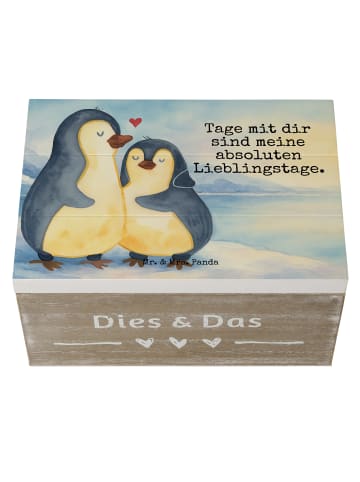 Mr. & Mrs. Panda Aufbewahrungsbox Pinguin umarmen Design mit Spruch in Weiß