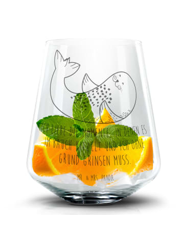 Mr. & Mrs. Panda Tumbler Robbe Liegen mit Spruch in Transparent