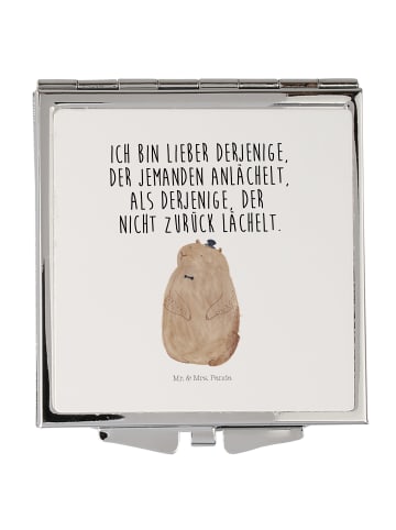 Mr. & Mrs. Panda Handtaschenspiegel quadratisch Murmeltier mit S... in Weiß