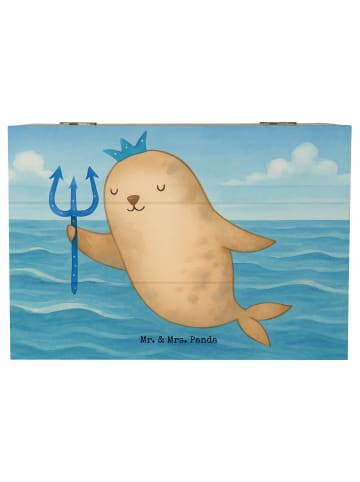 Mr. & Mrs. Panda Holzkiste Sternzeichen Wassermann Design ohne S... in Weiß