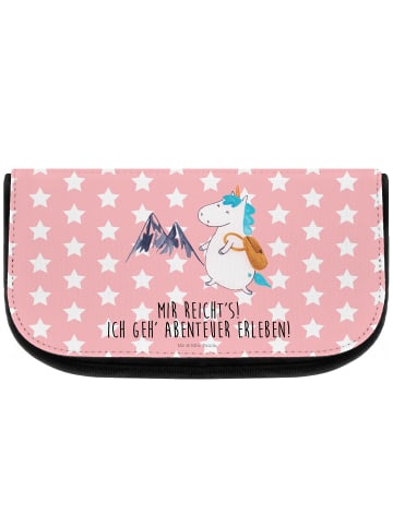 Mr. & Mrs. Panda Make-Up Tasche Einhorn Bergsteiger mit Spruch in Rot Pastell