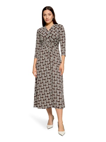 Betty Barclay Midikleid mit Raffung in Weiß/Schwarz