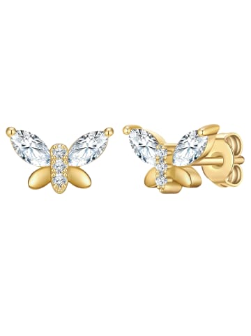 Rafaela Donata Ohrstecker Schmetterling aus Sterling Silber mit Zirkonia in gelbgold