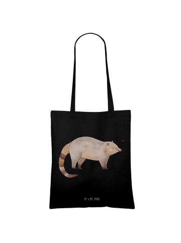 Mr. & Mrs. Panda Tote Bag Nasenbär ohne Spruch in Schwarz