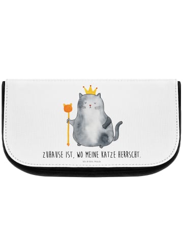 Mr. & Mrs. Panda Kulturbeutel Katze König mit Spruch in Weiß