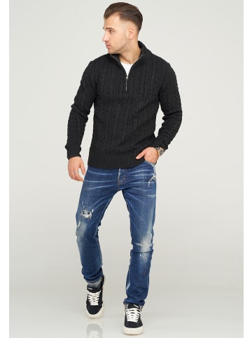 behype Pullover CILIAN HENLEY in Anthrazit
