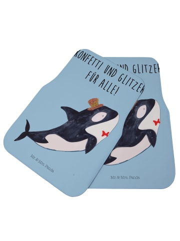Mr. & Mrs. Panda Automatte Orca Zylinder mit Spruch in Blau Pastell