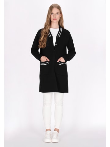 DreiMaster Maritim Damen Cardigan in Schwarz Weiss Streifen