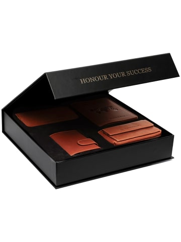 The Chesterfield Brand Kreditkartenetui 4-teiliges Geschenkset Leder 7 cm in cognac