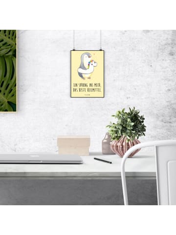 Mr. & Mrs. Panda Bild Sommermeerheilkraft mit Spruch in Gelb Pastell