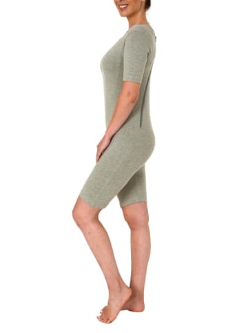 NORMANN Pflegebody kurzarm diagonalem Reißverschluss - 51428 in grau