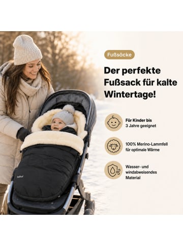 Kinderhaus Blaubär Kinderwagenfellsack WINTERBERG TOP in Schwarz