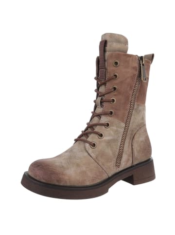 Ital-Design Stiefelette in Beige und Braun