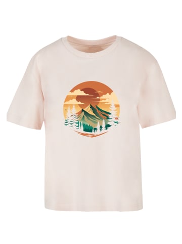 F4NT4STIC Tee Sonnenuntergang Berglandschaft in pink