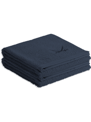 Sansibar 2er Duschtuch-Set „Frottier-Kollektion Classic“, 70x140 cm in Blau