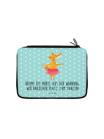 Mr. & Mrs. Panda Federtasche Fuchs Ballerina mit Spruch in Türkis Pastell