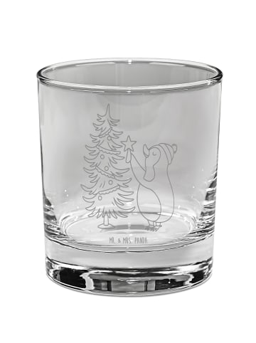 Mr. & Mrs. Panda Trinkglas Pinguin Weihnachtsbaum ohne Spruch in Transparent