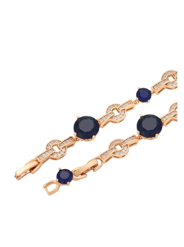 faina Women Crystal-Studded Bracelet in Rose Gold Navy