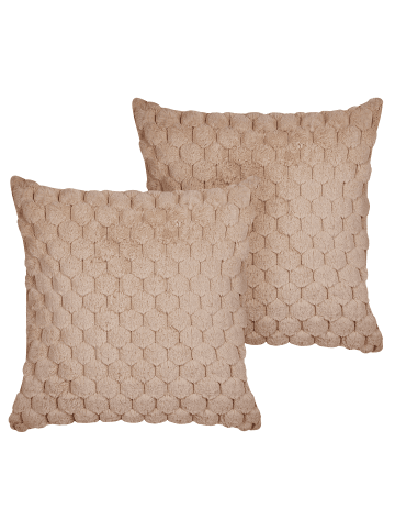 Beliani 2er-Set Dekokissen PURSLANE in Beige