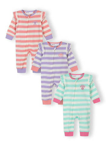 Minoti 3-er Pack Strampler 28BABYRIB1 in flieder