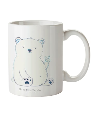 Mr. & Mrs. Panda Kaffeebecher Eisbär Faul ohne Spruch in Weiß