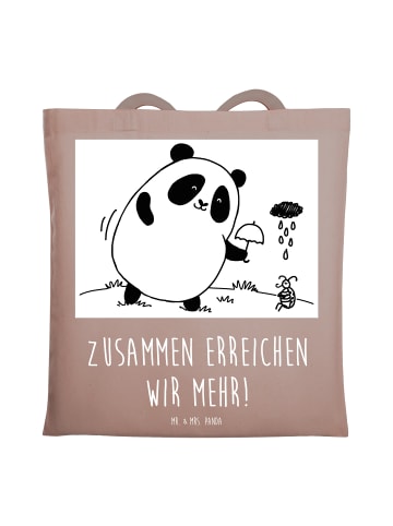 Mr. & Mrs. Panda Schultasche Im Team zuMenschmenarbeiten mit Spruch in Braun Pastell