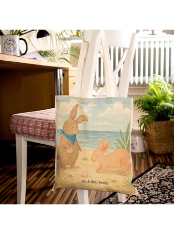 Mr. & Mrs. Panda Shopper Hasen Muschel Design ohne Spruch in Weiß