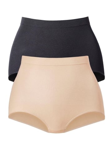 PETITE FLEUR Shapingslip in caramel+schwarz