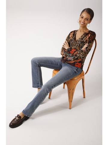 Aniston CASUAL Schlupfbluse in dunkelbraun-beige-rot-türkis-schwarz-zimt-wollweiß