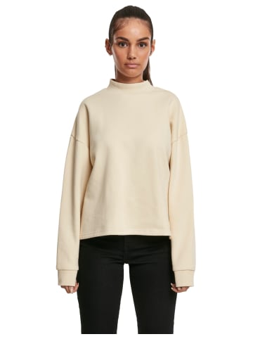 Urban Classics Sweatshirt Ladies Oversized High Neck Crew in Beige