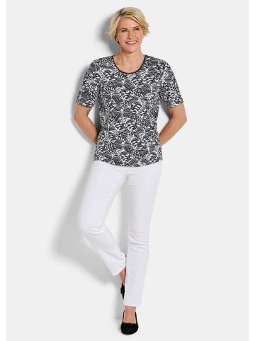 GOLDNER Cityshirt mit Schmetterlings-Motiv in schwarz / weiß / gemustert