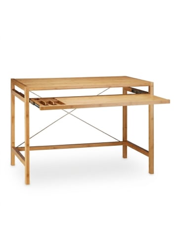 relaxdays Computertisch in Natur - (B)106,5 x (H)76,5 x (T)55,5cm