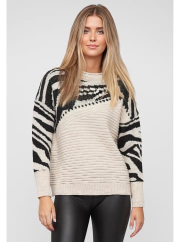 Cloud5ive Cloud5ive Knit sweater asymetric in black/beige