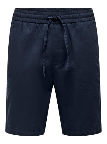 Only&Sons Leichte Stoff Shorts Bermuda Hose ONSLINUS in Dunkelblau